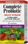 Webber 全效益生菌, 多株,Complete Probiotic Multi Strain, 50亿活细胞, 60粒胶囊  3214