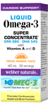 Webber Naturals 超浓缩液态鱼油, EPA 980 DHA 545, 橘子口味, 140 毫升装, WN3346