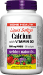 Webber Naturals 钙与维生素D3,600 毫克/400 IU, 90粒 液态软胶囊
