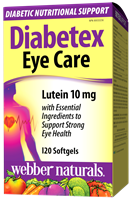 Webber Naturals Diabetex糖尿病专用眼睛保健配方,含Omega-3和叶黄素10毫克,120粒软胶囊 3675