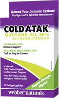 COLD-A-TAK 牛至油,36%香芹酚,60粒小粒胶囊  3790