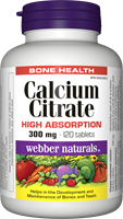 webber naturals 柠檬酸钙,高吸收,300毫克,120粒  WN5016
