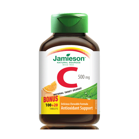 Chewable Vitamin C 500 mg — Tangy Orange, BONUS PACK! 100 + 20 tabs