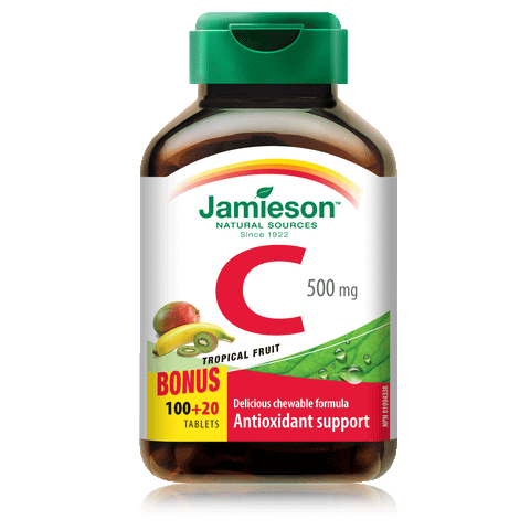 Chewable Vitamin C 500 mg — Tropical Juice, BONUS PACK!  100 + 20 tabs