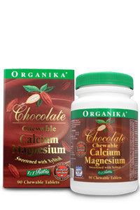 Organika 钙镁1:1咀嚼片，巧克力口味，90片  2658