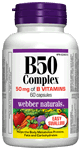 B50 Complex, 50mg of B Vitamins, 50mg, 60 capsules