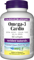 Webber Omega-3 心脏保健胶囊 (EPA 200, DHA 100, ALA 265), 90粒 3355