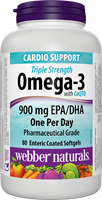 Triple Strength Omega-3 with CoQ10, 900 mg (EPA, DHA), 100 mg, 80 softgels