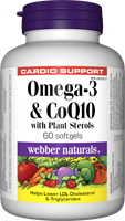 Organika Omega-3+CoQ10+植物甾醇, 417/50/370毫克, 60粒软胶囊  3459