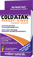 Webber  COLD-A-TAK 喉咙鼻腔配方, 30 粒咀嚼软糖  3528