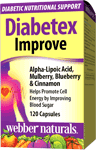 webber naturals Diabetex improve 全效改善配方，硫辛酸，桑，肉桂及蓝莓，120粒， 3673