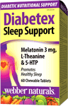 Webber Natural Diabetex 促进睡眠配方，含褪黑激素，L-茶氨酸 & 5-HTP,60粒咀嚼片 3674