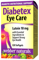 Webber Naturals Diabetex糖尿病专用眼睛保健配方，含Omega-3和叶黄素10毫克，120粒软胶囊 3675