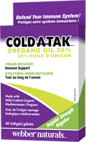 COLD-A-TAK 牛至油，36％香芹酚，60粒小粒胶囊  3790