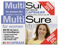 MultiSure for Women 50+, Easy Swallow Multivitamin, BONUS! 33% MORE, 60+20 capsules