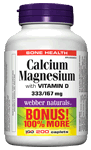 Calcium Magnesium with Vitamin D3, Krebs Cycle, Easy Absorption, 333/166 mg/133 IU, BONUS! 100+100 caplets