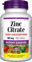 Zinc Citrate, 50 mg, 180 tablets