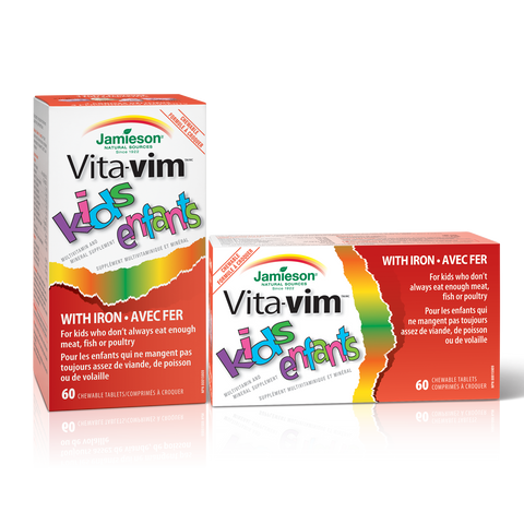 Vita-Vim™ for Kids with Iron — Cherry, Orange, Lemon and Raspberry , 60 tabs