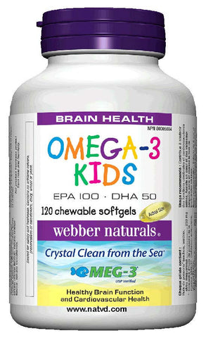 Webber Naturals 20x Omega-3 KIDS, 120 softgels