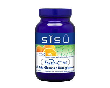 SISU Ester-C® 酯化维生素C与贝塔葡聚糖， 500毫克, 60 粒素食胶囊  2154